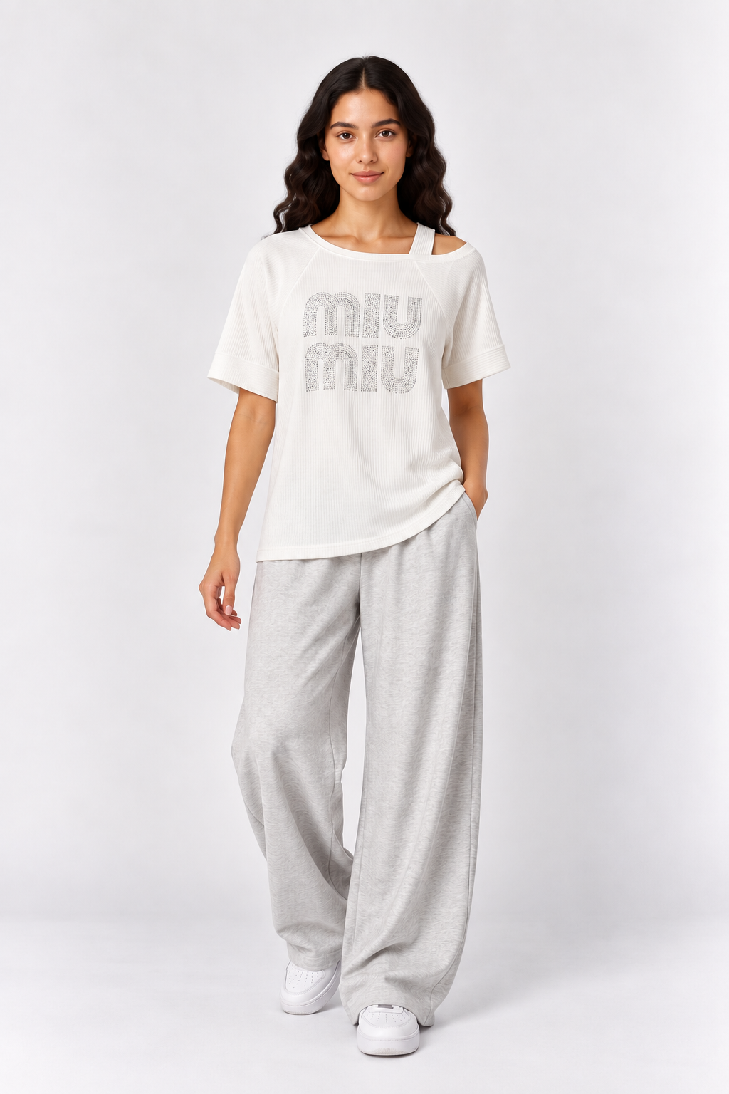 تیشرت یقه رومی MiuMiu